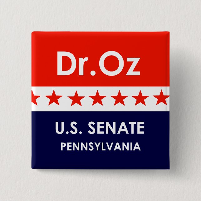 Oz US Senat Pennsylvania Button (Vorderseite)