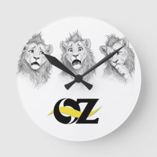 Oz-Wanduhr mit dem feigen Löwen Runde Wanduhr