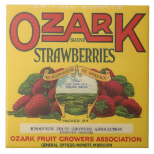 Ozark-Erdbeer-Kistenetikett Fliese