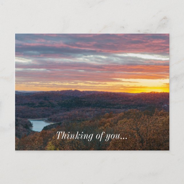 Ozark Mountains Herbst Sonnenuntergang Denken Sie  Postkarte (Vorderseite)