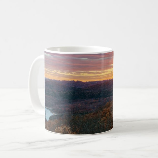 Ozark Mounts Automne Sunset Café Mug (Devant gauche)