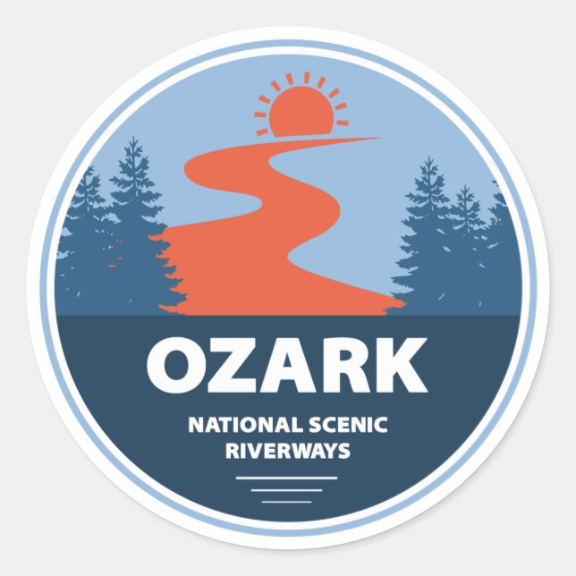 Ozark National Landschaftlich Riverways Runder Aufkleber (Vorderseite)