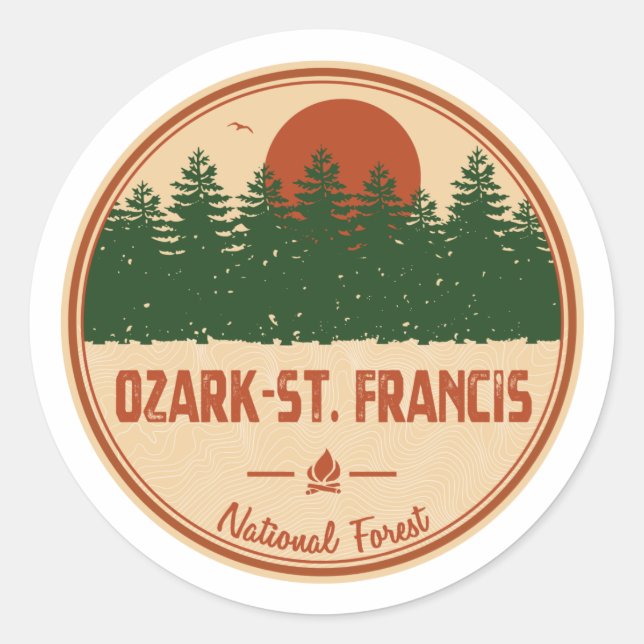 Ozark-St. Francis National Forest Runder Aufkleber (Vorderseite)