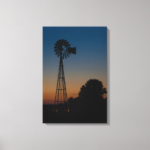 Ozark Sunset Windmill Leinwanddruck