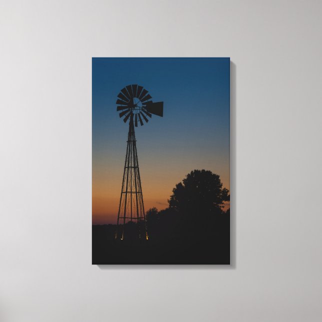 Ozark Sunset Windmill Leinwanddruck (Vorderseite)