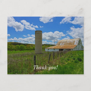 Ozarks alter Stall und Silo Danke Postcard Postkarte