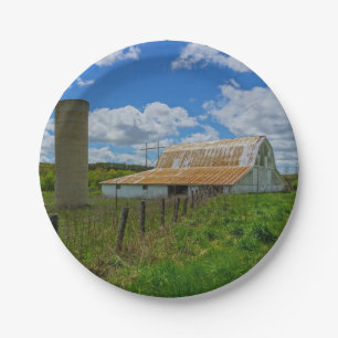 Ozarks alter Stall und Silo Pappteller