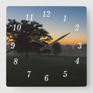 Ozarks August Dawn Wall Clock Quadratische Wanduhr