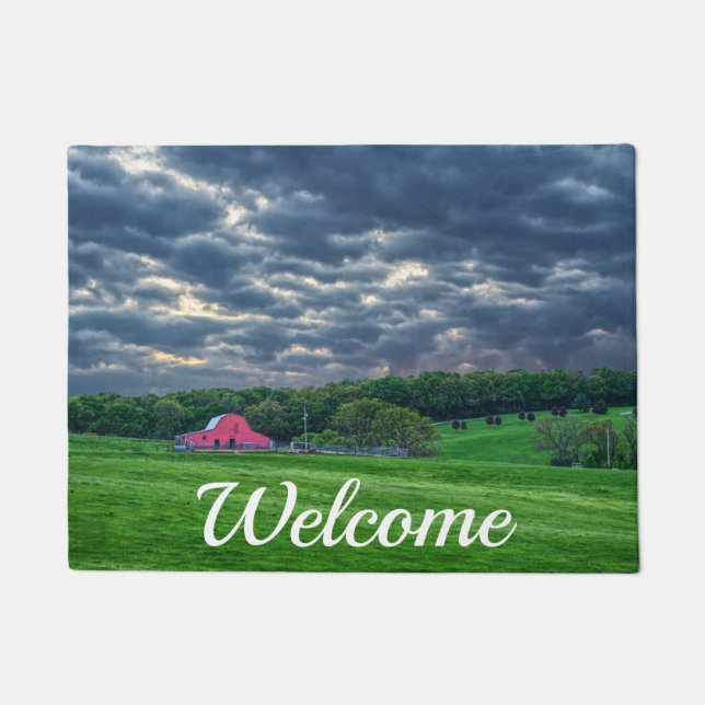 Ozarks Cloudy Farm Sunset Welcome Doormat Fußmatte (Vorderseite)
