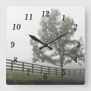 Ozarks Country Fog Square Wall Clock Quadratische Wanduhr