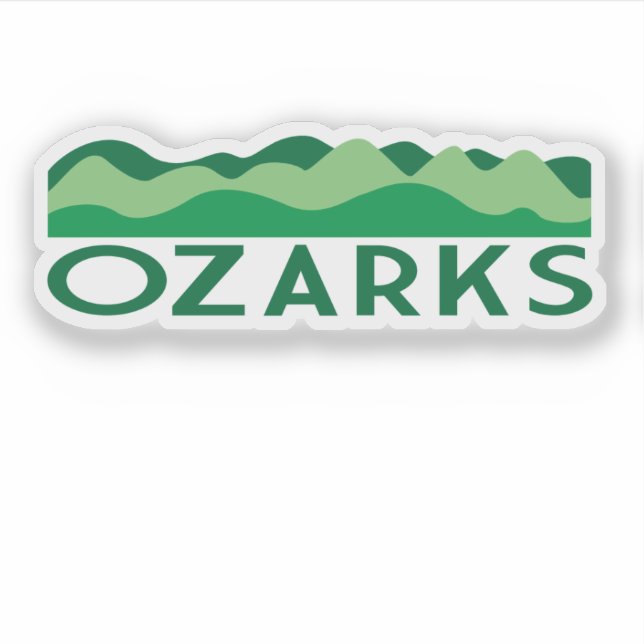 Ozarks mit Hügeln Grafik Arkansas Missouri Aufkleber (Vorderseite)