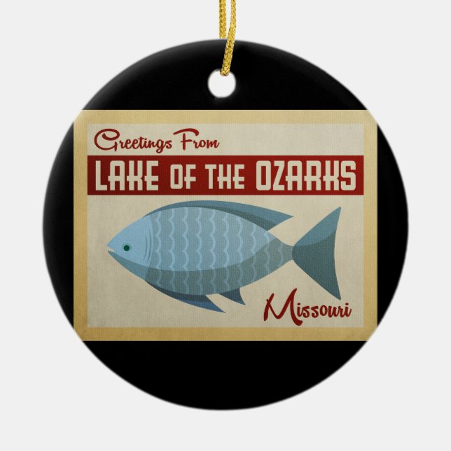 Ozarks-See Fisch Vintage Keramik Ornament (Vorne)