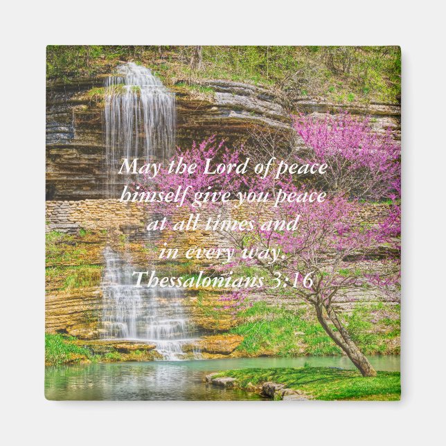 Ozarks Wasserfall Spring Bluff Bible Verse Magnet (Vorne)