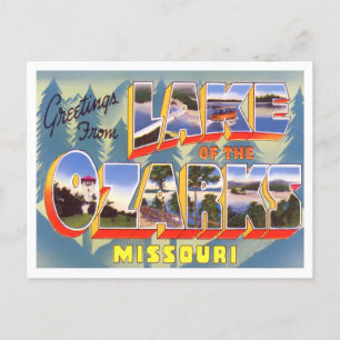 Ozarksee, Missouri - Vintage Großbuchstaben Postka Postkarte