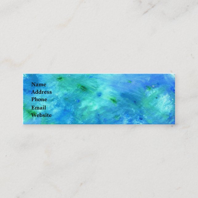 Ozean-Aquarell-Visitenkarte Mini Visitenkarte (Vorderseite)