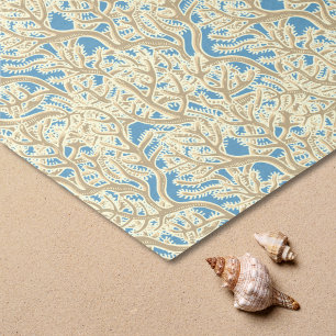 Ozean Beige & Blaues Korallenriff Seidenpapier