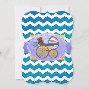 Ozean Blau Babyparty Kammgarnitur Einladung