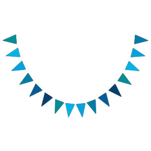 Ozean Blau Farbverlauf Thema Dreiecksbanner Wimpelkette