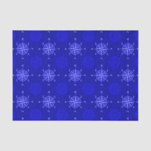 Ozean-Blau-Kompass-Rose Seidenpapier