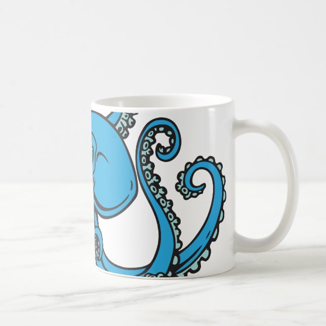 Ozean-Blau-Krake Kaffeetasse (Rechts)