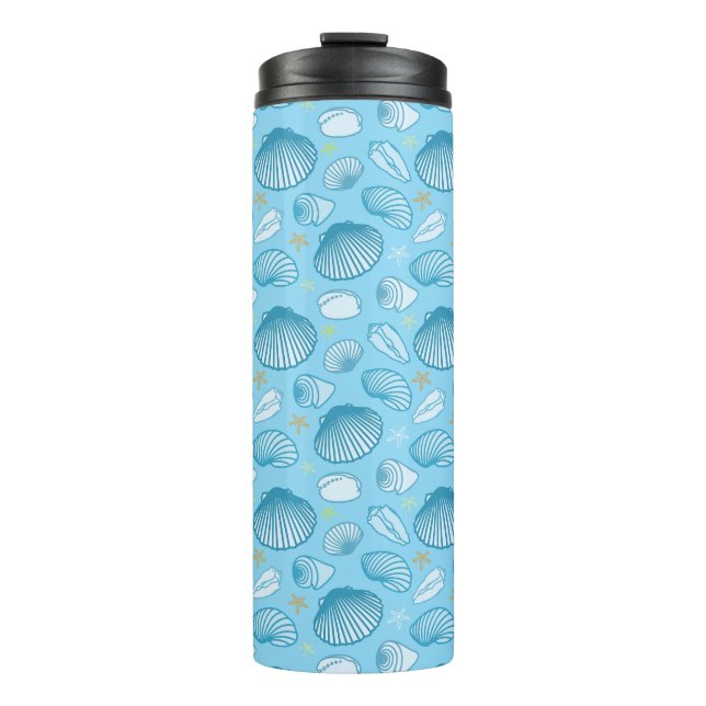 Ozean-Blau-Muster Thermosbecher (Vorderseite)