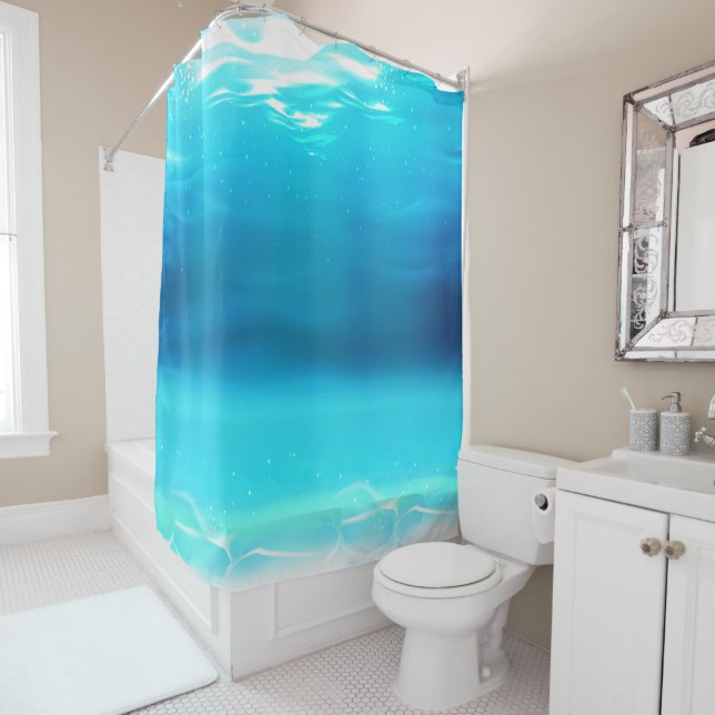 Ozean Blau Wasser Duschvorhang (Beispiel)