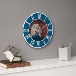 Ozean blauer Ozean blauer römischer Neuland Foto h Große Wanduhr