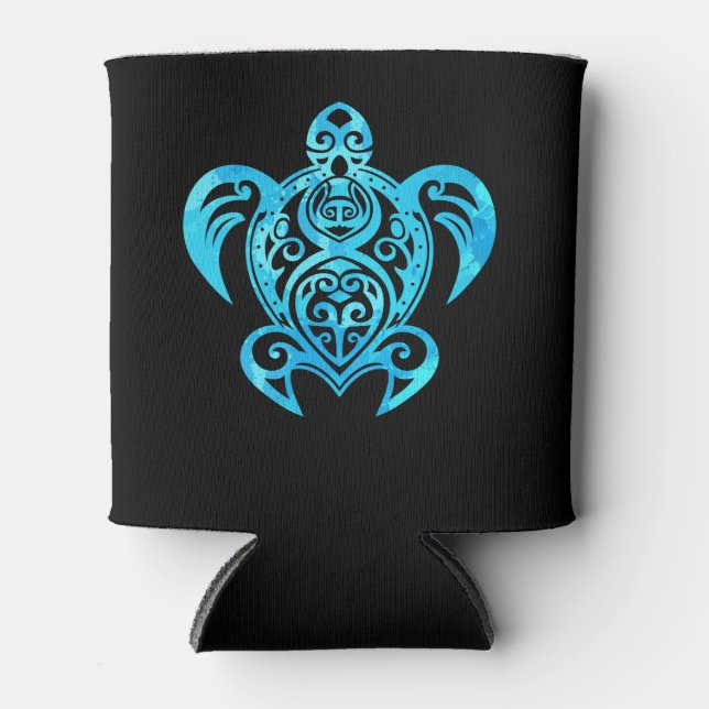 Ozean Blauer Tribal Hawaiian Sea Turtle Dosenkühler (Vorderseite)