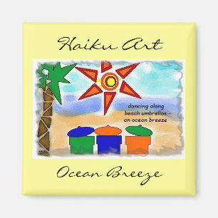 Ozean-Brisehaiku-Kunst-Magnet Magnet
