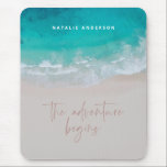 Ozean das Abenteuer beginnt moderne farbenfroh Mousepad<br><div class="desc">Girly Ocean das Abenteuer beginnt moderne bunt aufhetzende und inspirierend Typografie und Fotografie Design.</div>
