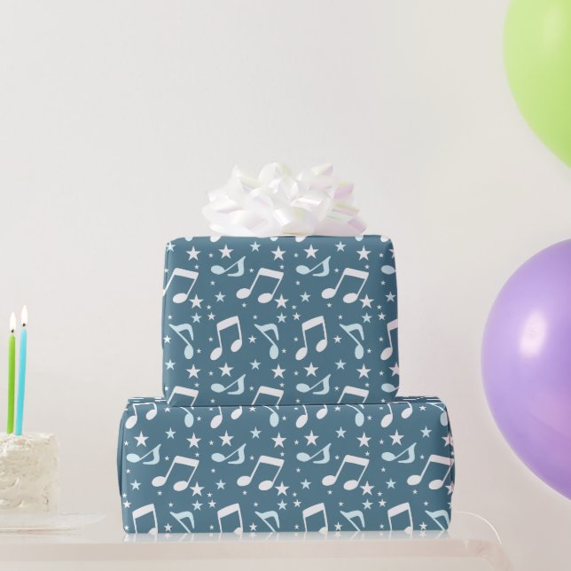 Ozean der gemusterten Musik Geschenkpapier (Partygeschenke)