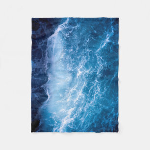 Ozean - Dunkle blaue Waves Fleecedecke