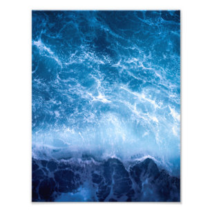 Ozean - Dunkle blaue Waves Fotodruck