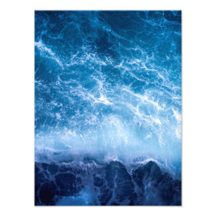 Ozean - Dunkle blaue Waves Fotodruck