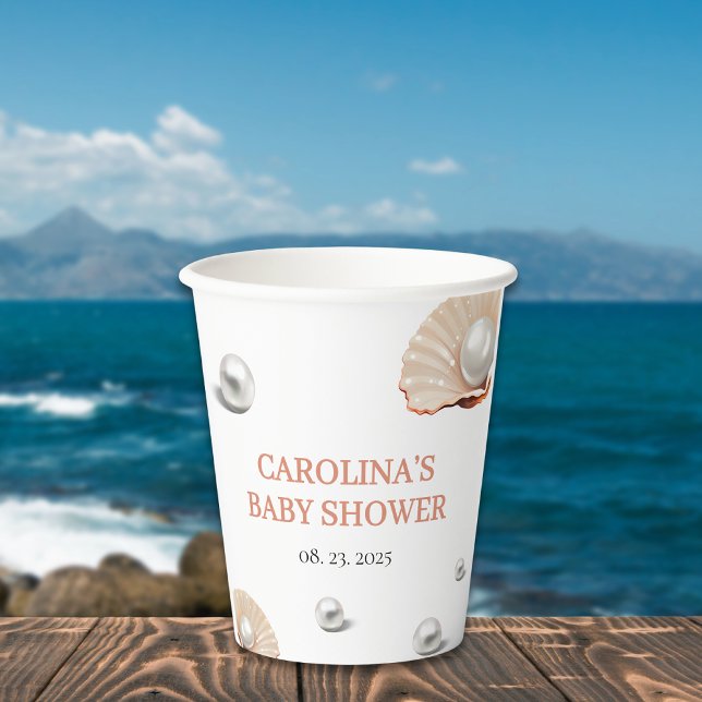 Ozean eine kleine Perle unter der Babydusche des M Pappbecher (Von Creator hochgeladen)