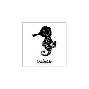 Ozean-Fisch-Silhouette Baby-Seepferdchen Gummistempel