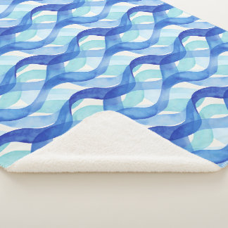 Ozean-Fluss-Wasserfarben-Wellenmuster Sherpadecke