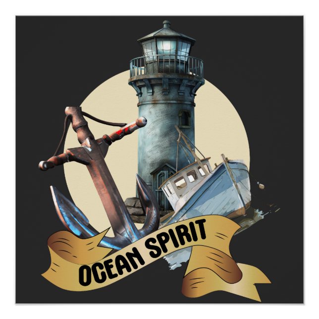 Ozean-Geist Nautisches Abenteuer Poster (Vorderseite)
