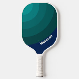 Ozean-Gezeiten-Kreisstreifen mit Namen Pickleball Schläger