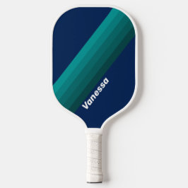 Ozean-Gezeiten-Streifen mit Namen Pickleball Schläger