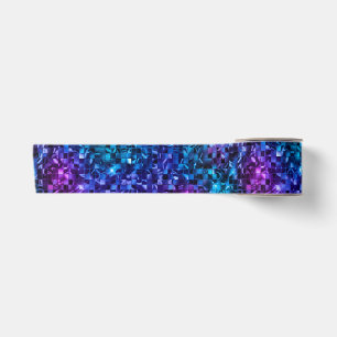 Ozean Glamour Blau und Rosa Glitter Satinband