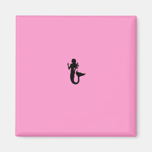 Ozean Glow_Black-on-Pink Meerjungfrau Magnet