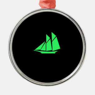 Ozean Glow_Green-on-Black Scherer-Schiff Ornament Aus Metall