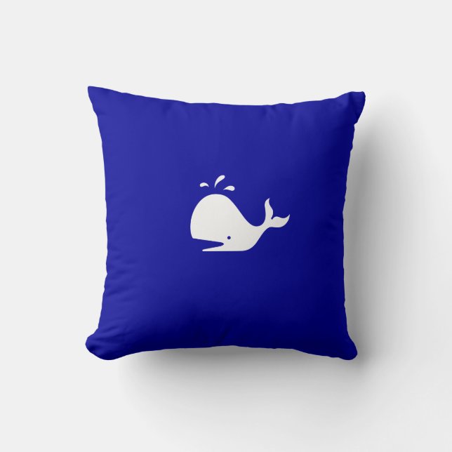 Ozean Glow_White-on-Blue Wal Kissen (Vorderseite)