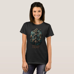 Ozean-Grab-Kraken-Anker-Dunkles-T-Shirt für Damen T-Shirt
