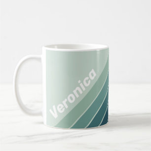 Ozean Grün Nostalgische Streifen mit Namen Kaffeetasse