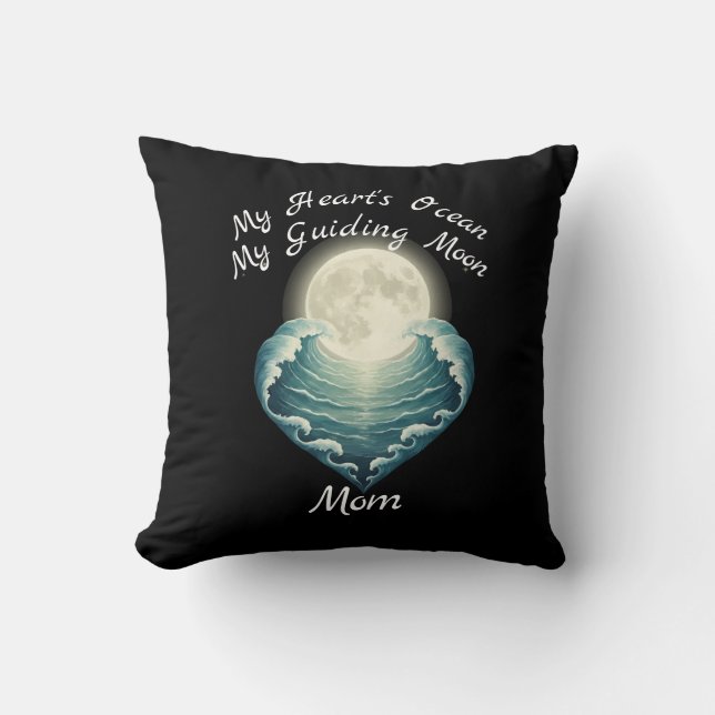Ozean Herz Führender Mond Mama Kissen (Vorderseite)