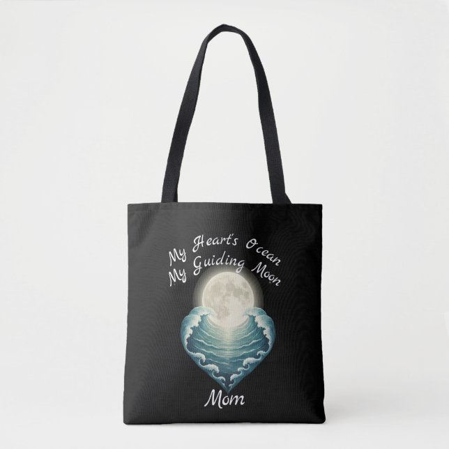 Ozean Herz Führender Mond Mama Tasche (Vorderseite)