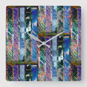 #OZEAN&HIMMEL #DIE_SURFENDE_MEERJUNGFRau @ MAGHIE. Quadratische Wanduhr