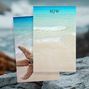 Ozean-Hintergrund liniertes leeres Schreibpapier Briefpapier